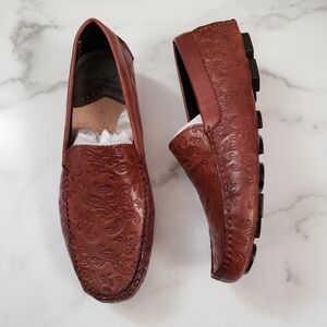 Robert Graham Battlestar Leather Driving Loafers Brown Sz 10 NWT